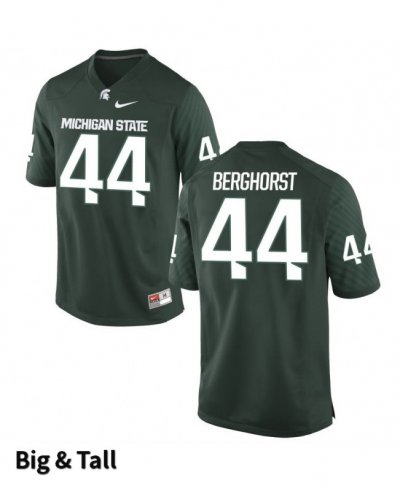 Men's Adam Berghorst Michigan State Spartans #44 Nike NCAA Green Big & Tall Authentic College Stitched Football Jersey PM50J26ZU